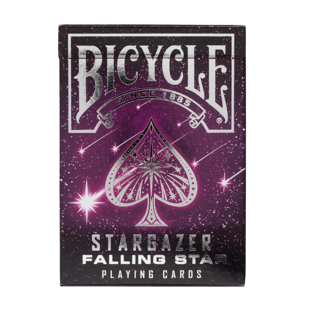 Bicycle Stargazer Falling Star Playing Cards with celestial-themed artwork, falling star design, and Air-Cushion Finish for smooth handling and durability.