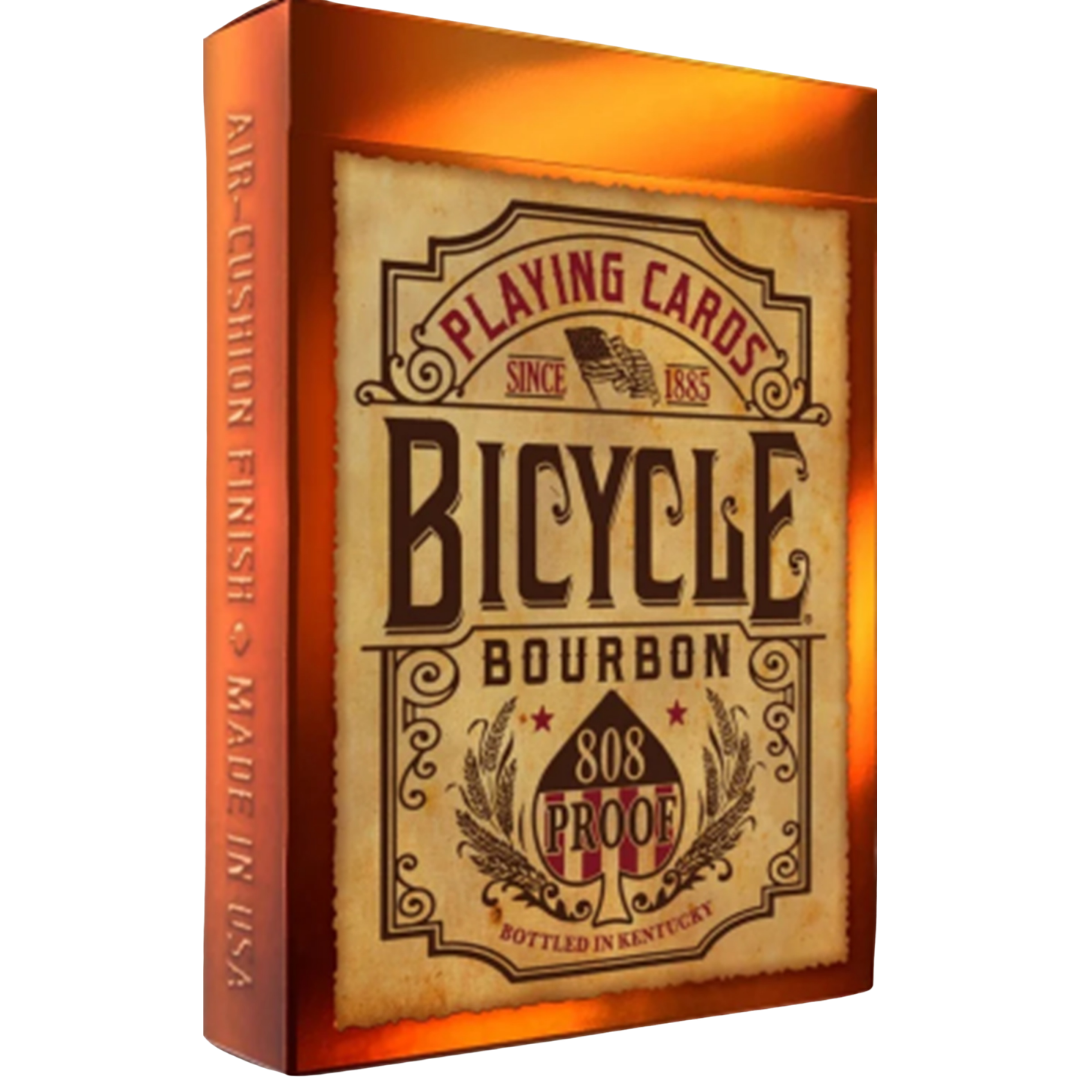 Bicycle Bourbon Black Label playing cards with custom bourbon inspired artwork and foil tuck case
