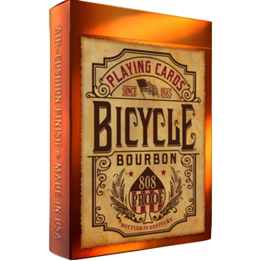 Bicycle Bourbon Black Label playing cards with custom bourbon inspired artwork and foil tuck case