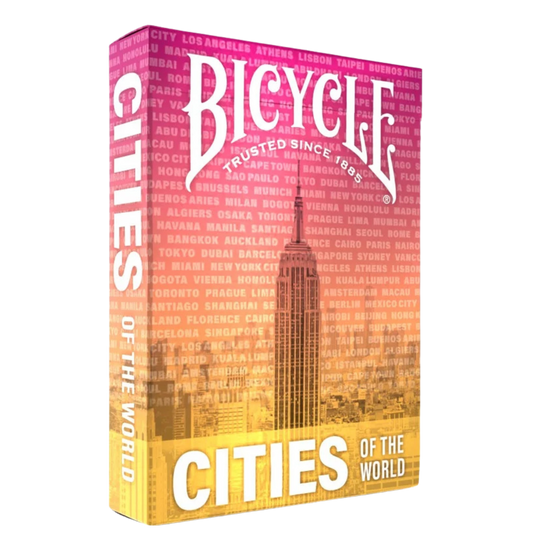 Bicycle Cities of the World Playing Cards deck with skyline designs and foiled tuck box