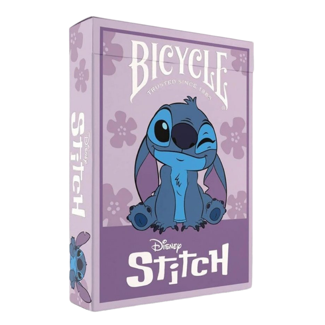 Bicycle Disney Stitch Purple playing cards with custom Stitch artwork and premium tuck case