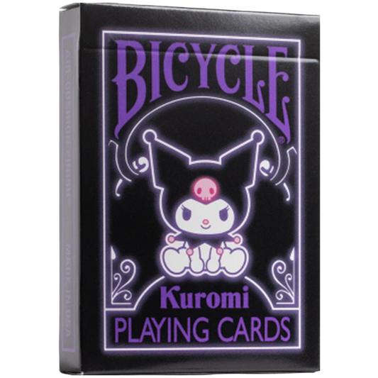 Bicycle Kuromi playing cards with Sanrio artwork and custom black pink and purple deck design