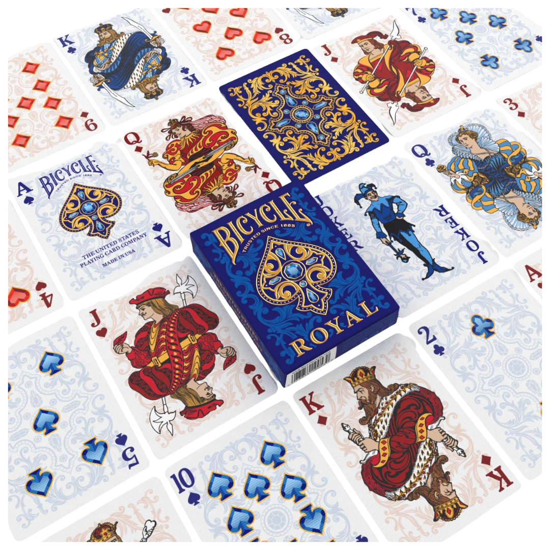 Bicycle Royal Playing Cards purple jewel-themed poker deck with gold foil tuck case