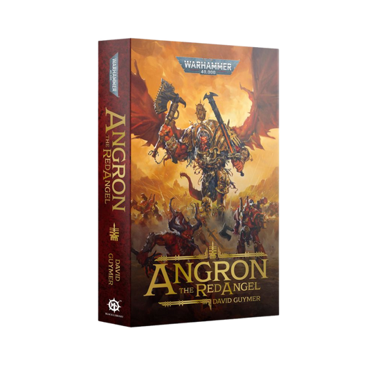 Black Library Angron: The Red Angel paperback novel, Warhammer 40K Chaos Primarch fiction featuring the World Eaters and daemon-fueled warfare.