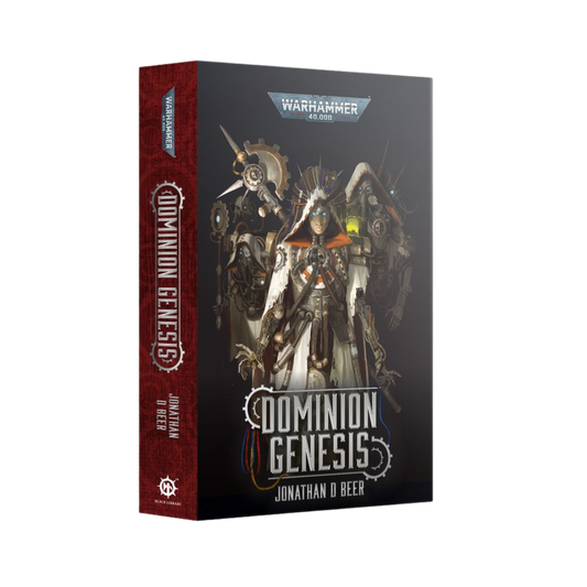Dominion Genesis paperback by Black Library featuring epic cosmic battle with angels and primordial forces for Warhammer fantasy sci-fi readers