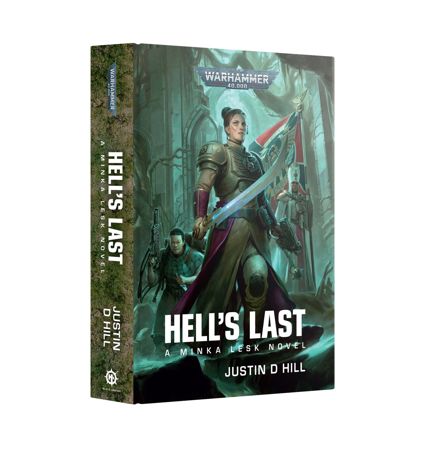 Black Library Minka Lesk: Hell’s Last hardcover novel featuring Astra Militarum heroism, gripping Warhammer 40K battles, and immersive storytelling.
