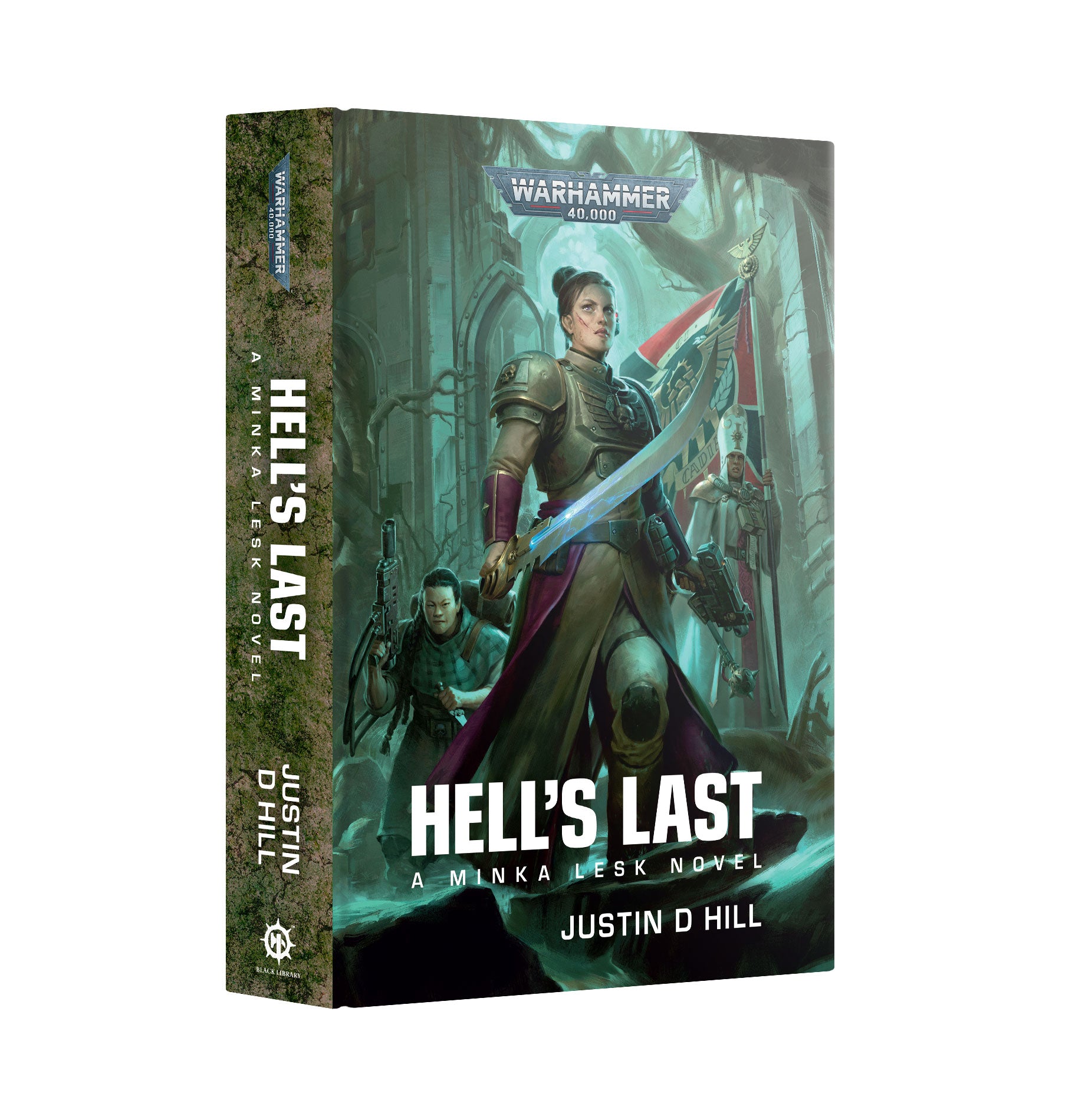 Black Library Minka Lesk: Hell’s Last hardcover novel featuring Astra Militarum heroism, gripping Warhammer 40K battles, and immersive storytelling.