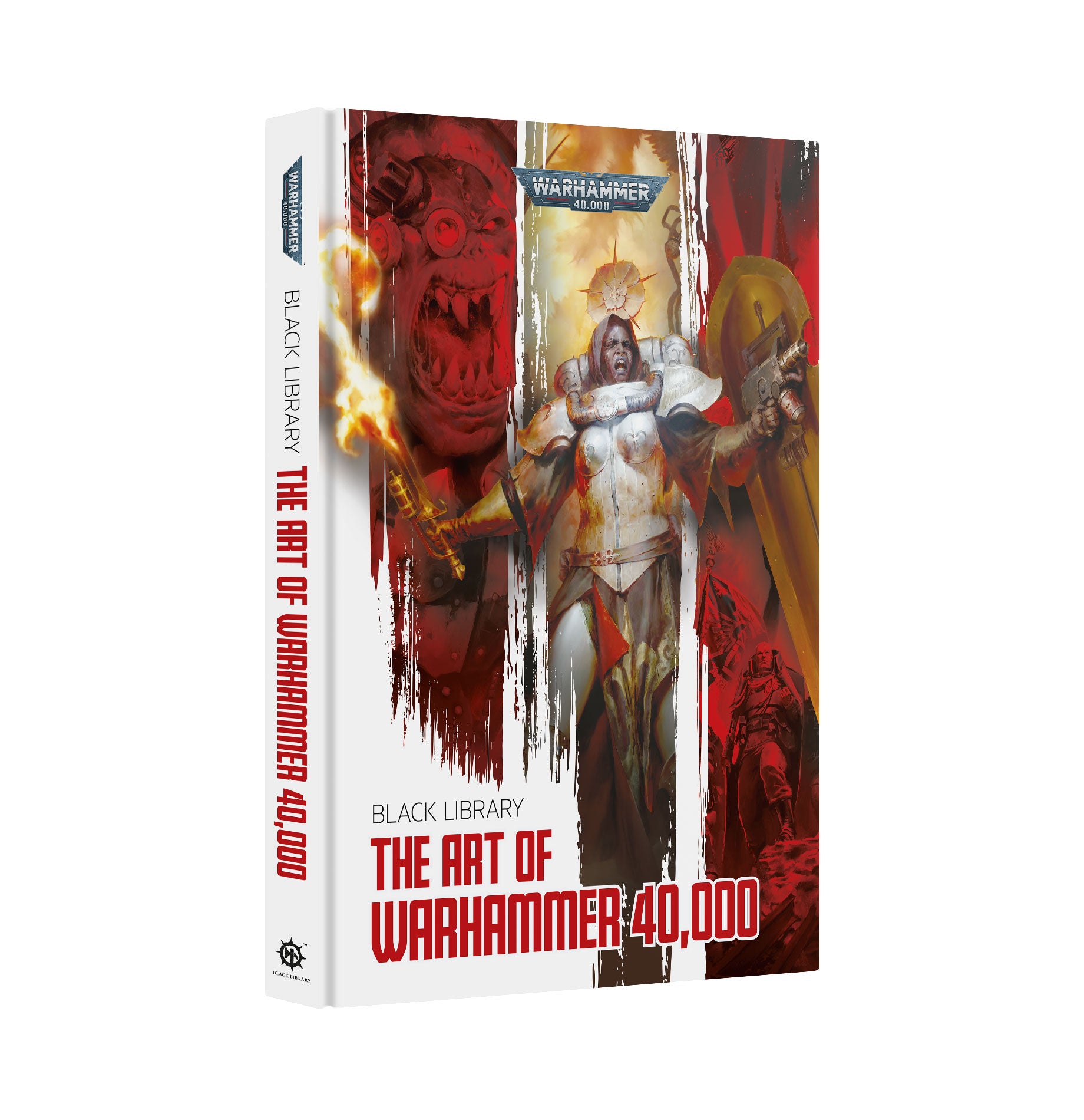 Black Library The Art of Warhammer 40,000 hardcover book featuring stunning artwork, iconic battles, and rich Warhammer 40K lore.