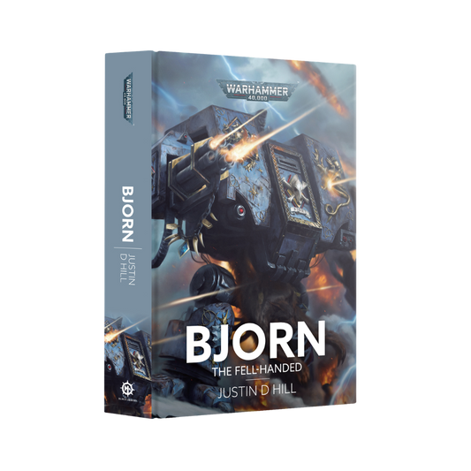 Black Library Bjorn The Fell-Handed hardback novel by Justin D Hill featuring the Space Wolves Dreadnought.