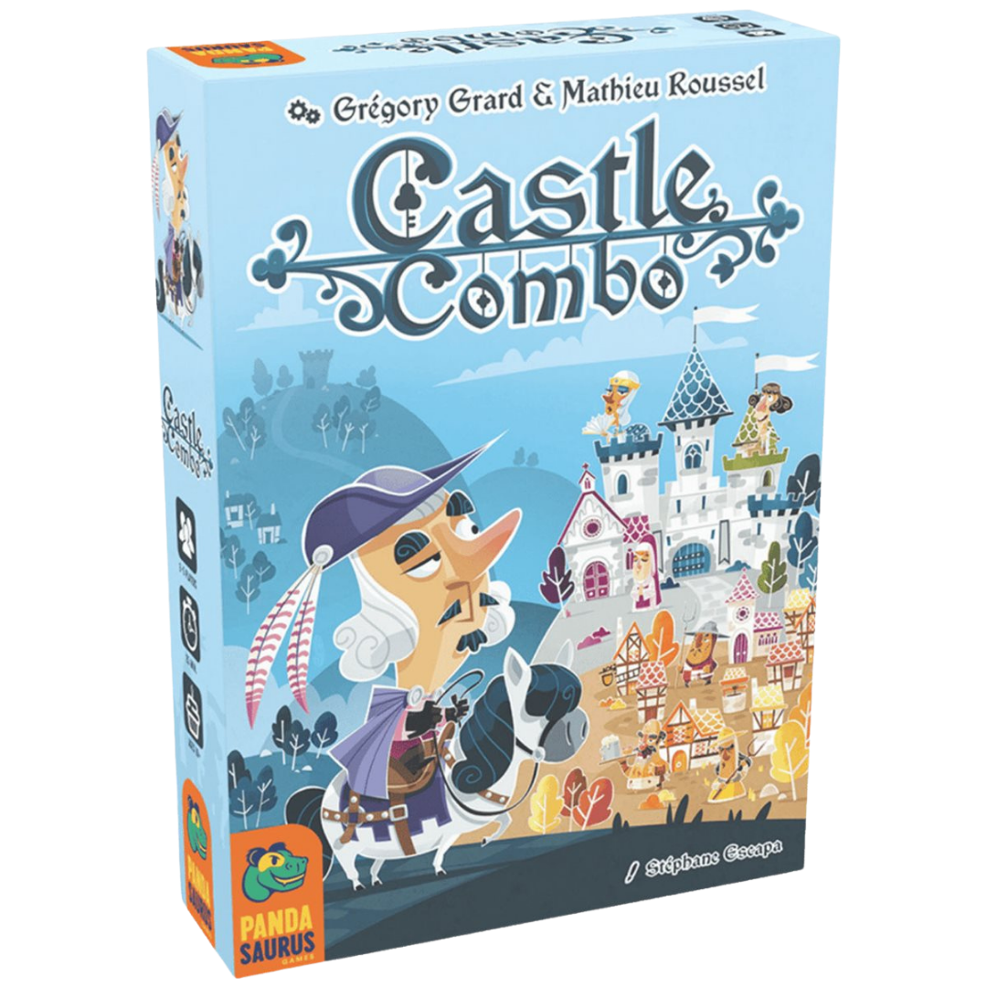 Castle Combo tableau building card game with character cards gold keys and 3x3 strategy gameplay