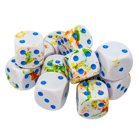 Chessex 12D6 Brush Breezy dice set with blue pips for tabletop RPG and wargaming use