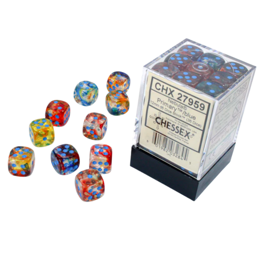 Chessex - 36D6 - Nebula - Primary/Blue Luminary Pips