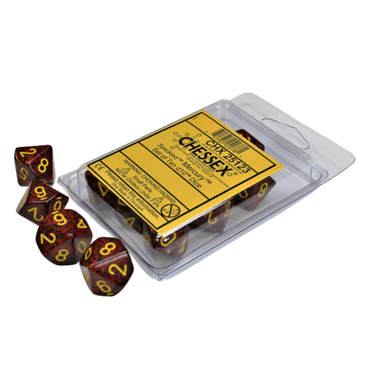 Chessex Speckled Mercury 10D10 dice set for tabletop RPGs