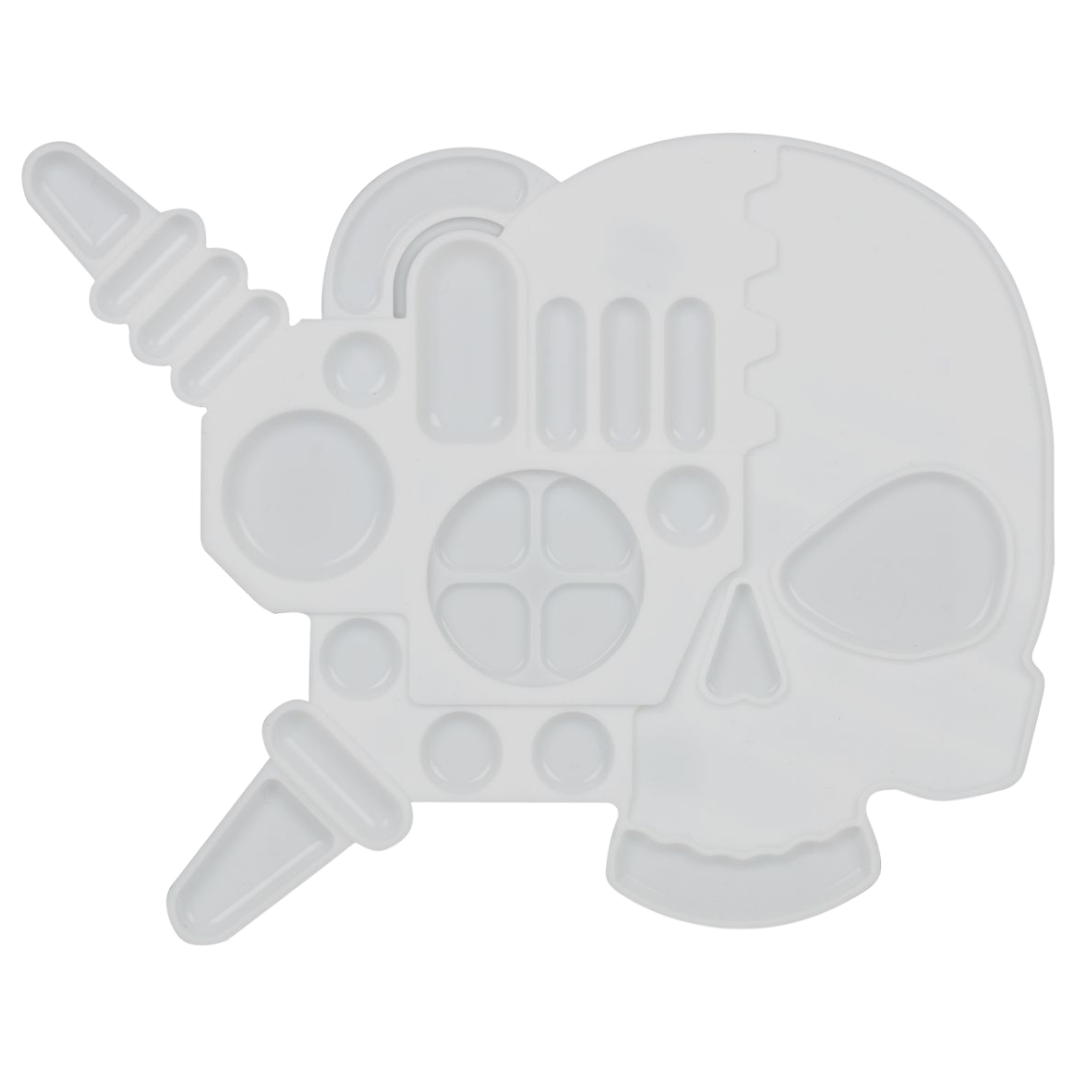 Citadel Servo-Skull Palette, Warhammer-themed wet palette with skull design for keeping paints fresh during miniature painting sessions and hobby work.