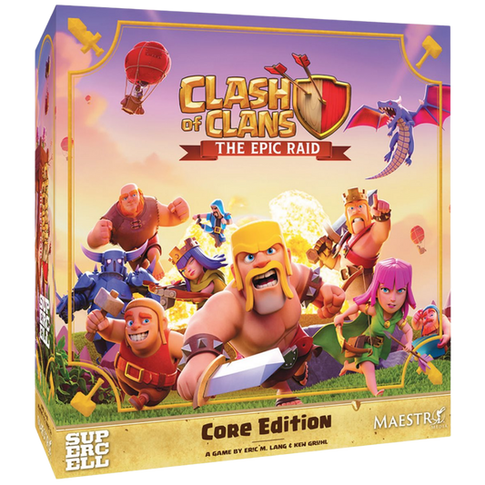 Clash of Clans: The Epic Raid box art featuring all iconic clash of clans characters