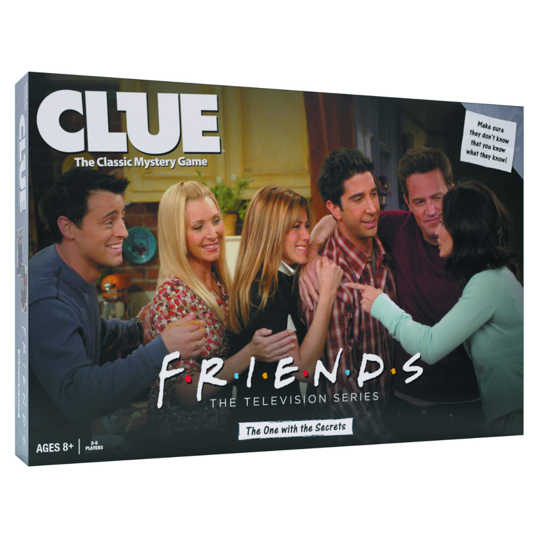 CLUE: Friends Edition board game featuring characters and locations from the Friends TV series.​
