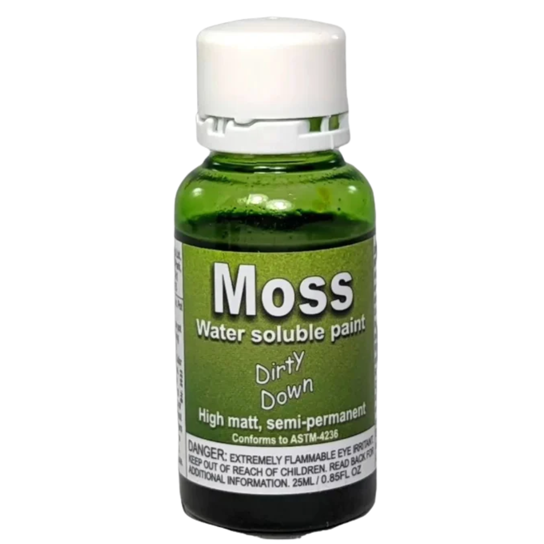 Dirty Down Moss 25ml bottle effect paint for realistic moss growth on terrain, scenery, and wargaming bases