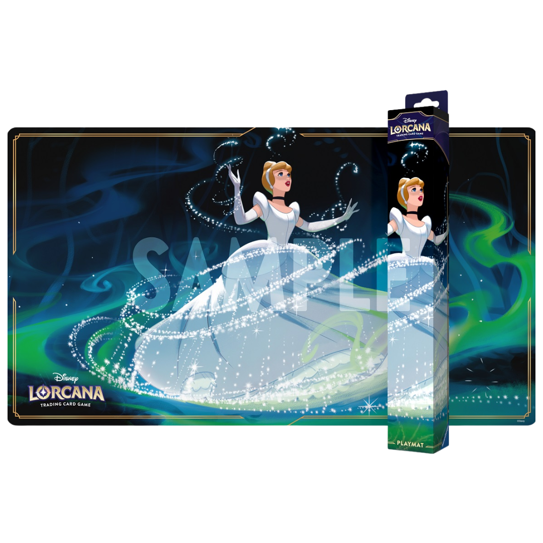 Disney Lorcana Fabled Cinderella playmat with neoprene top and rubber backing for tabletop gaming