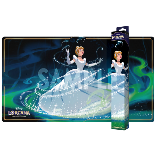 Disney Lorcana Fabled Cinderella playmat with neoprene top and rubber backing for tabletop gaming