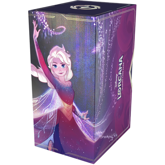 Disney Lorcana Elsa Gift Set with foil cards and booster packs in display packaging