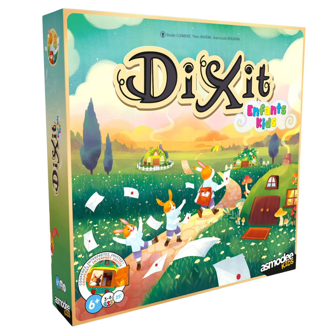 Dixit Kids cooperative children’s board game with illustrated picture cards and rabbit birthday theme