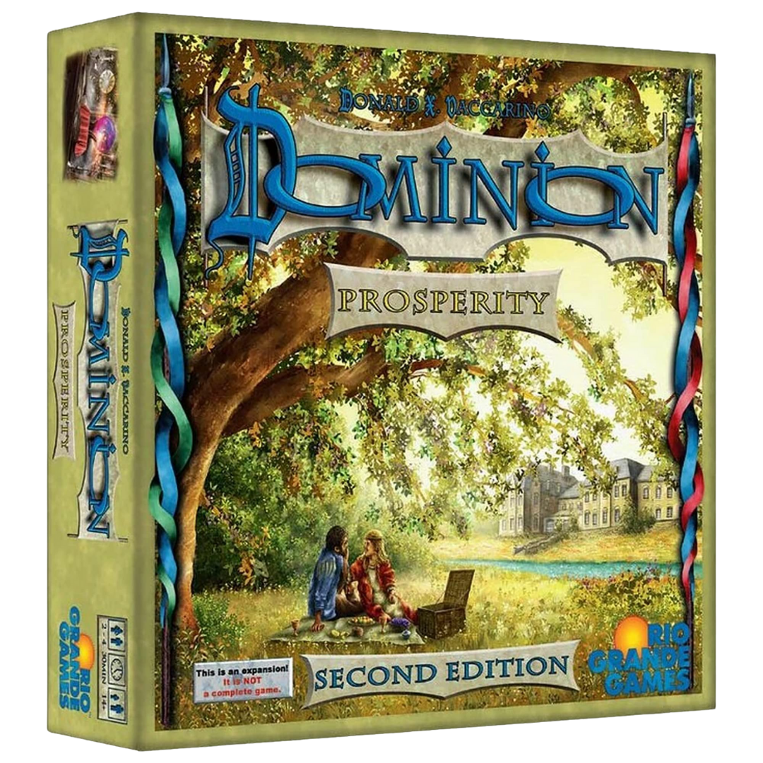 Dominion Prosperity Second Edition board game box featuring the Prosperity expansion artwork