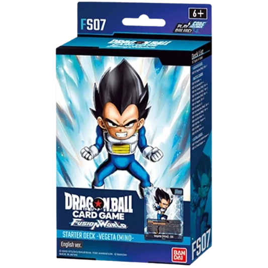 Dragon Ball Super Fusion World Starter Deck 7 - Vegeta (Mini) – A ready-to-play starter deck featuring the powerful Vegeta, designed for new and experienced players. Includes 50 cards, including iconic Vegeta-themed cards, perfect for building a strategic deck and diving into the Fusion World series.