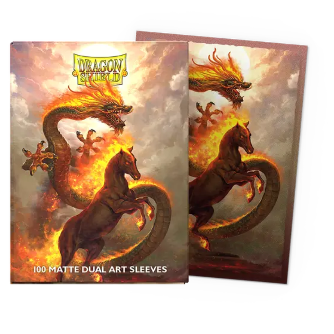 Dragon Shield Dual Matte Art Fire Horse card sleeves with fantasy dragon and fire horse artwork