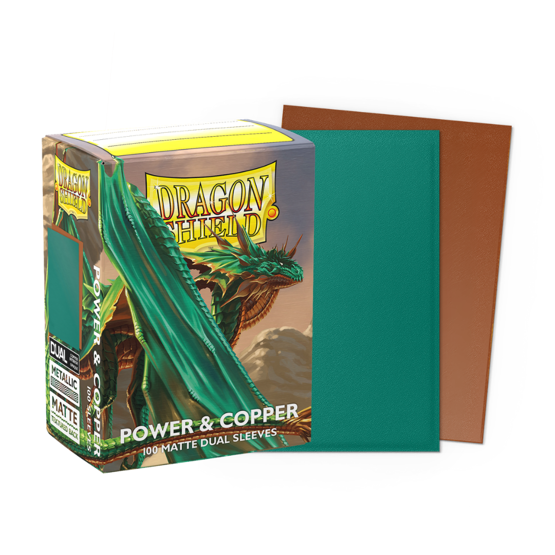 Dragon Shield Matte Dual Power and Copper card sleeves 100 count for trading cards