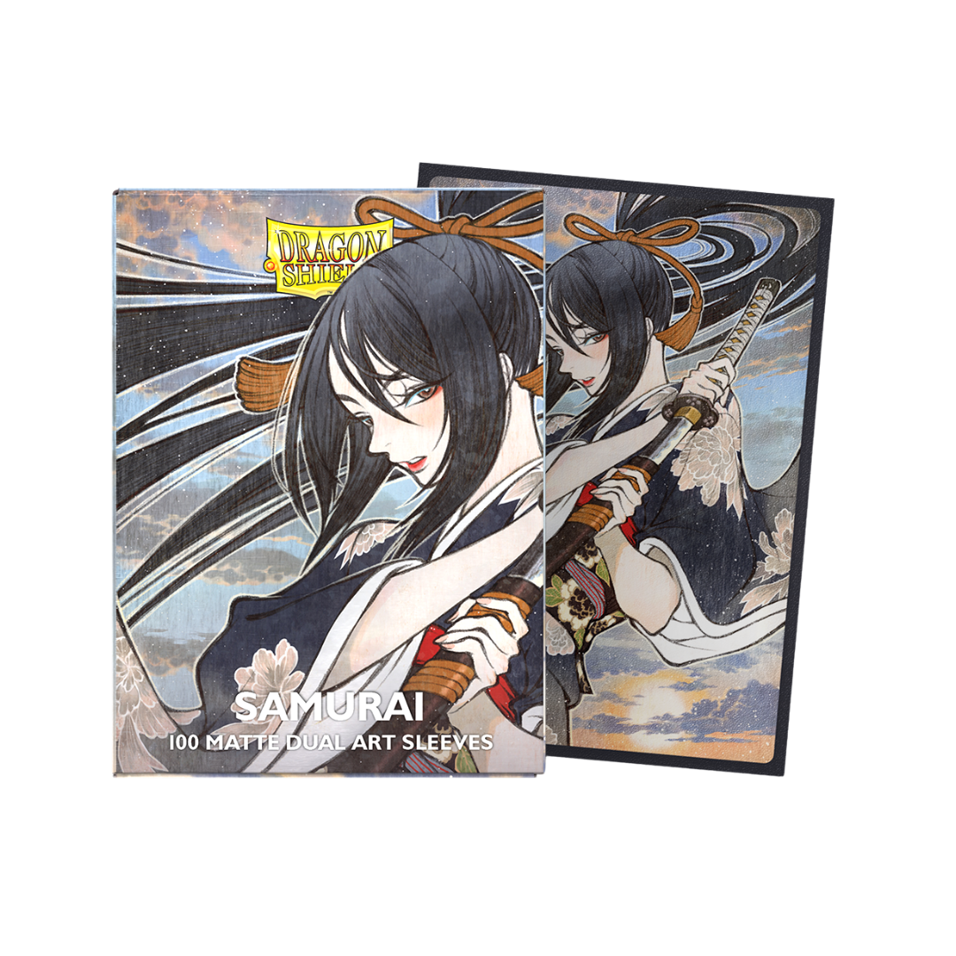 Dragon Shield Matte Dual Samurai Sleeves (100), durable, high-quality card sleeves with Samurai design for Magic: The Gathering and trading card games.







