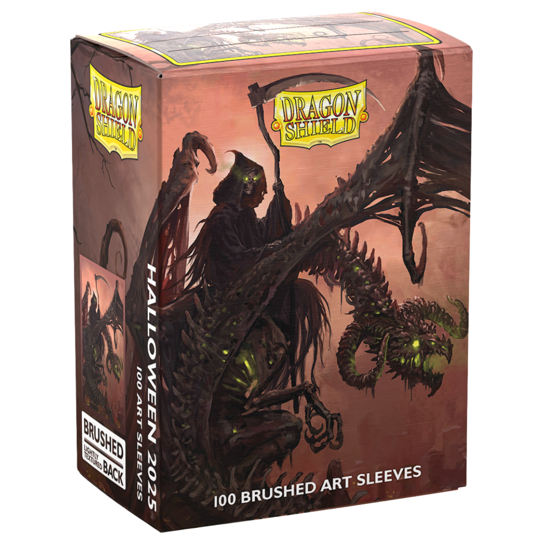 Dragon Shield Halloween 2025 Brushed Art card sleeves 100 pack with matte back and clear front for TCG protection