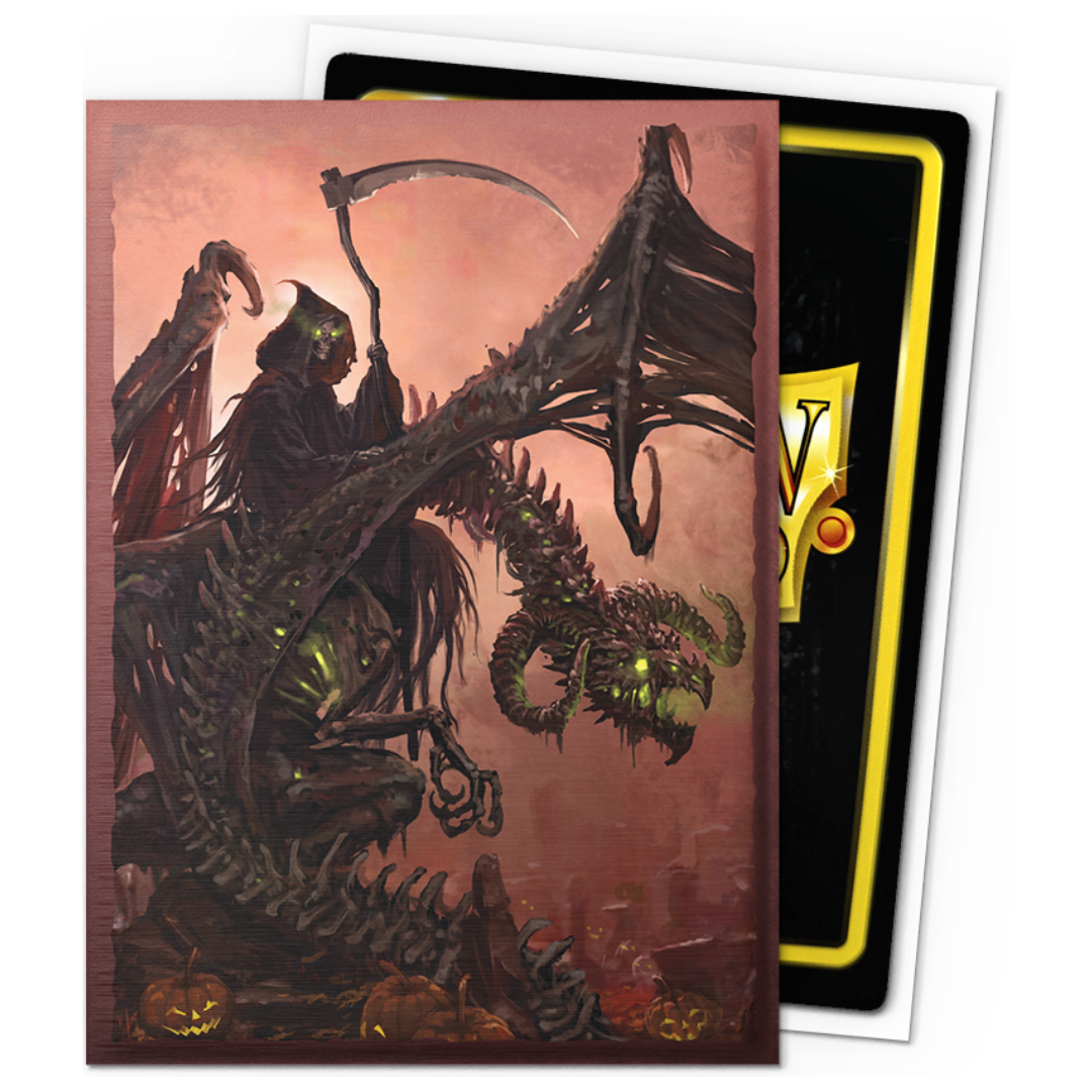 Dragon Shield Halloween 2025 Brushed Art card sleeves 100 pack with matte back and clear front for TCG protection