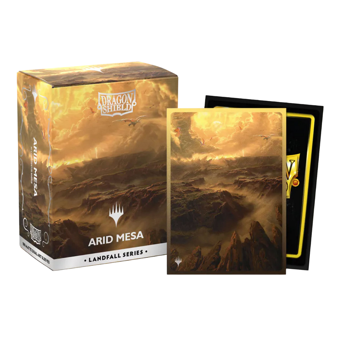 Dragon Shield Dual Matte Art Landfall Series Arid Mesa card sleeves pack of 100 for Magic the Gathering and Pokémon decks