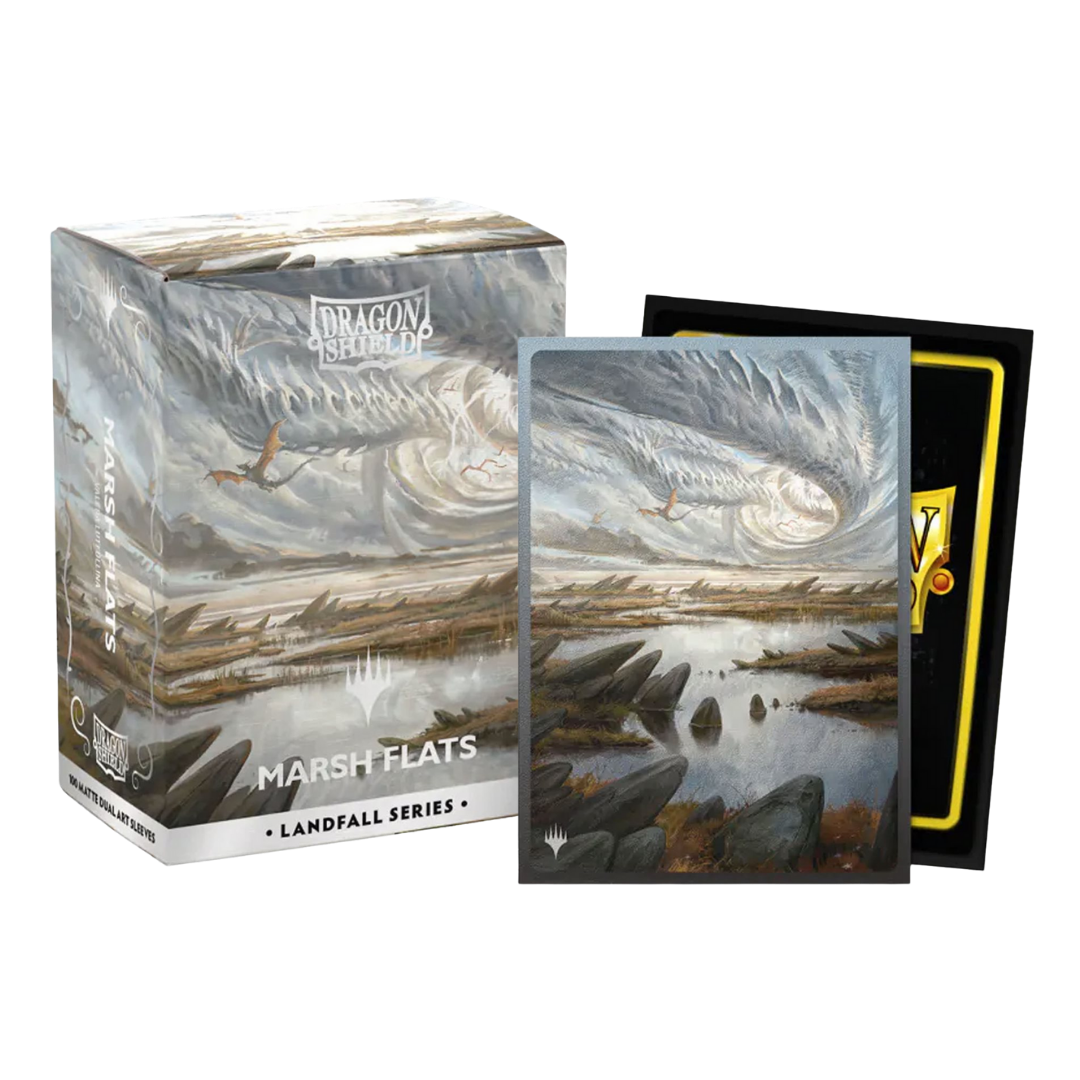 Dragon Shield Dual Matte Art Landfall Series Marsh Flats card sleeves pack of 100 for Magic the Gathering and Pokémon decks