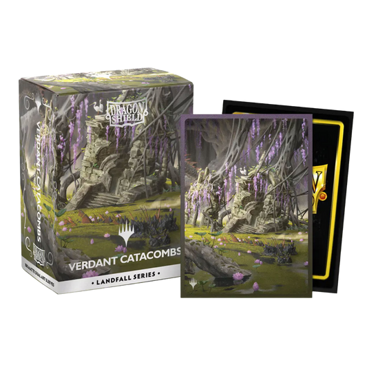 Dragon Shield Dual Matte Art Landfall Series Verdant Catacombs card sleeves pack of 100 for Magic the Gathering and Pokémon decks
