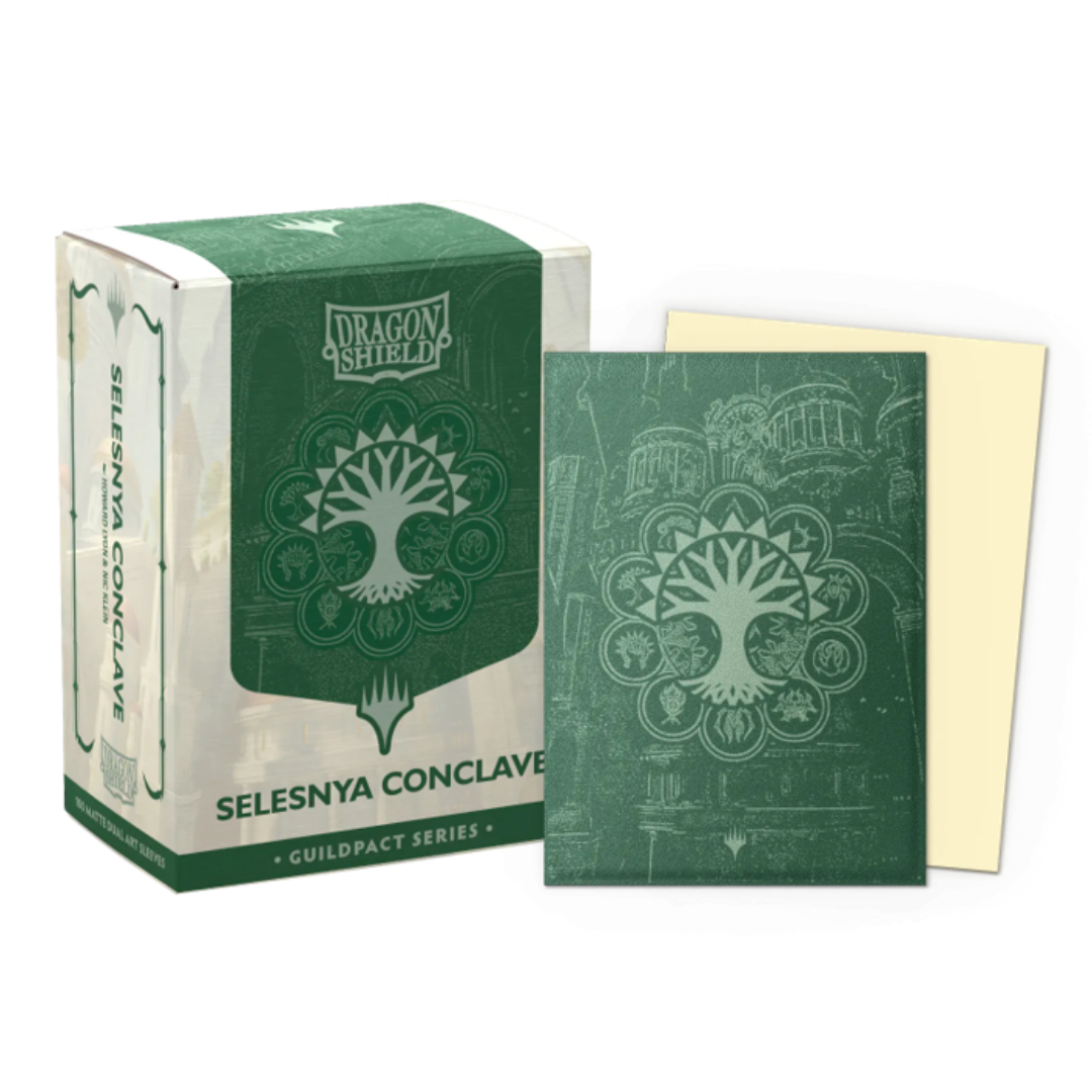 Dragon Shield Dual Matte Selesnya Conclave card sleeves with Guildpact artwork for Magic the Gathering decks
