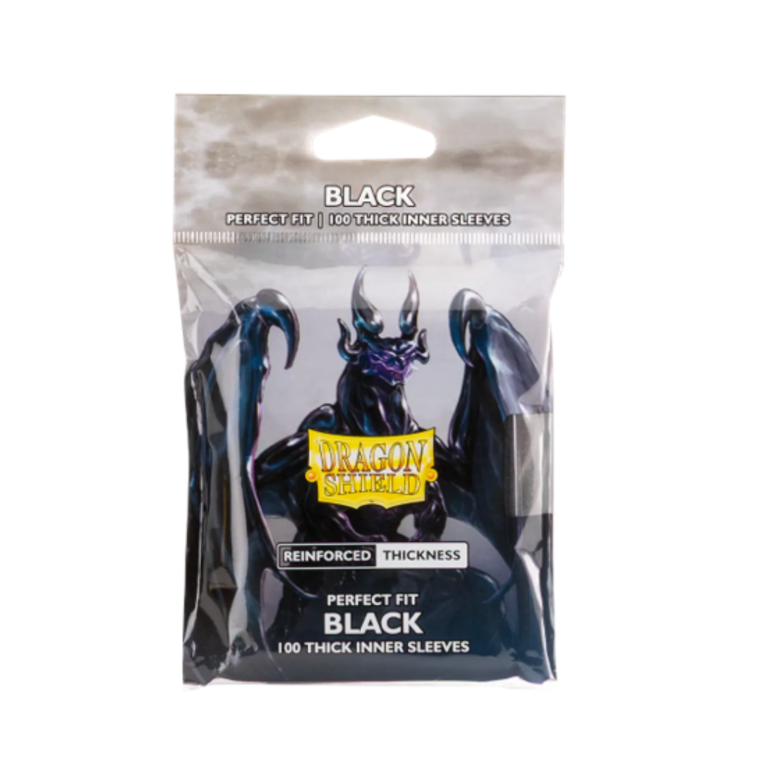 Dragon Shield Perfect Fit Thick Inner Black sleeves, 100-pack for standard-size Pokémon and Magic: The Gathering cards