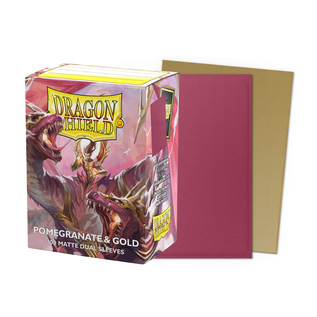 Dragon Shield - Sleeves - Matte Dual Pomegranate/Gold (100)