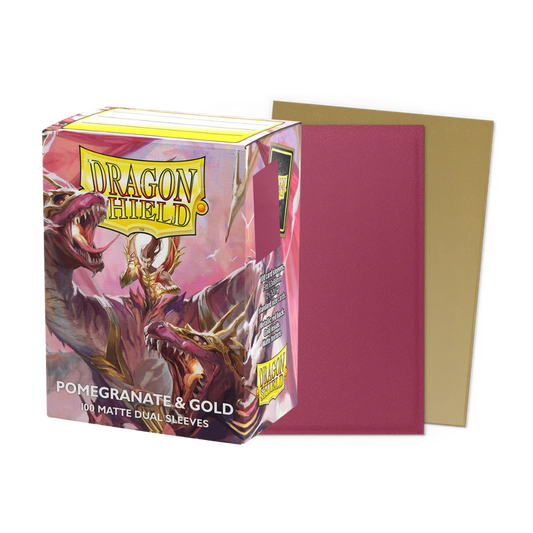 Dragon Shield - Sleeves - Matte Dual Pomegranate/Gold (100)