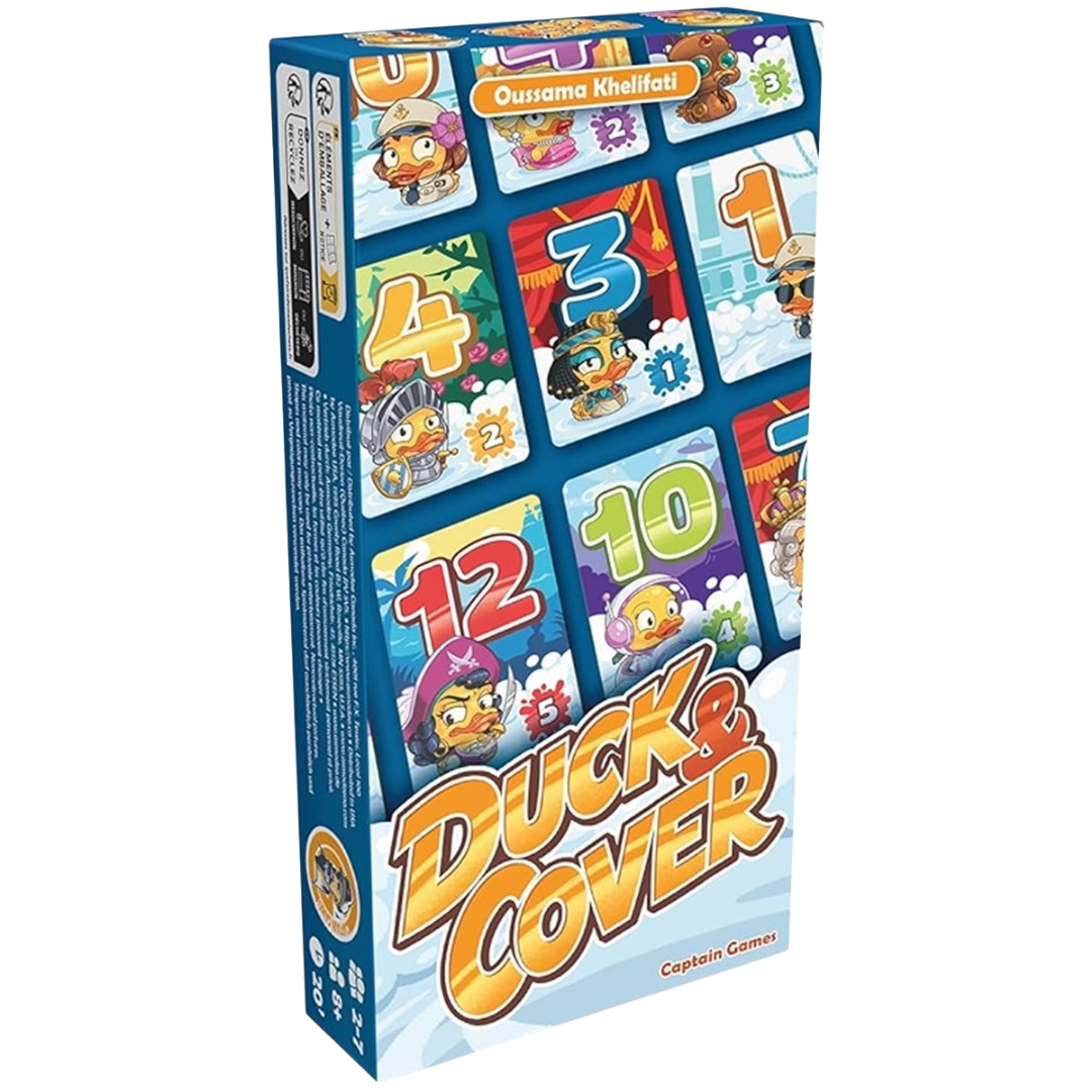 Duck & Cover goofy duck card game with grid based play and 20 minute family gameplay
