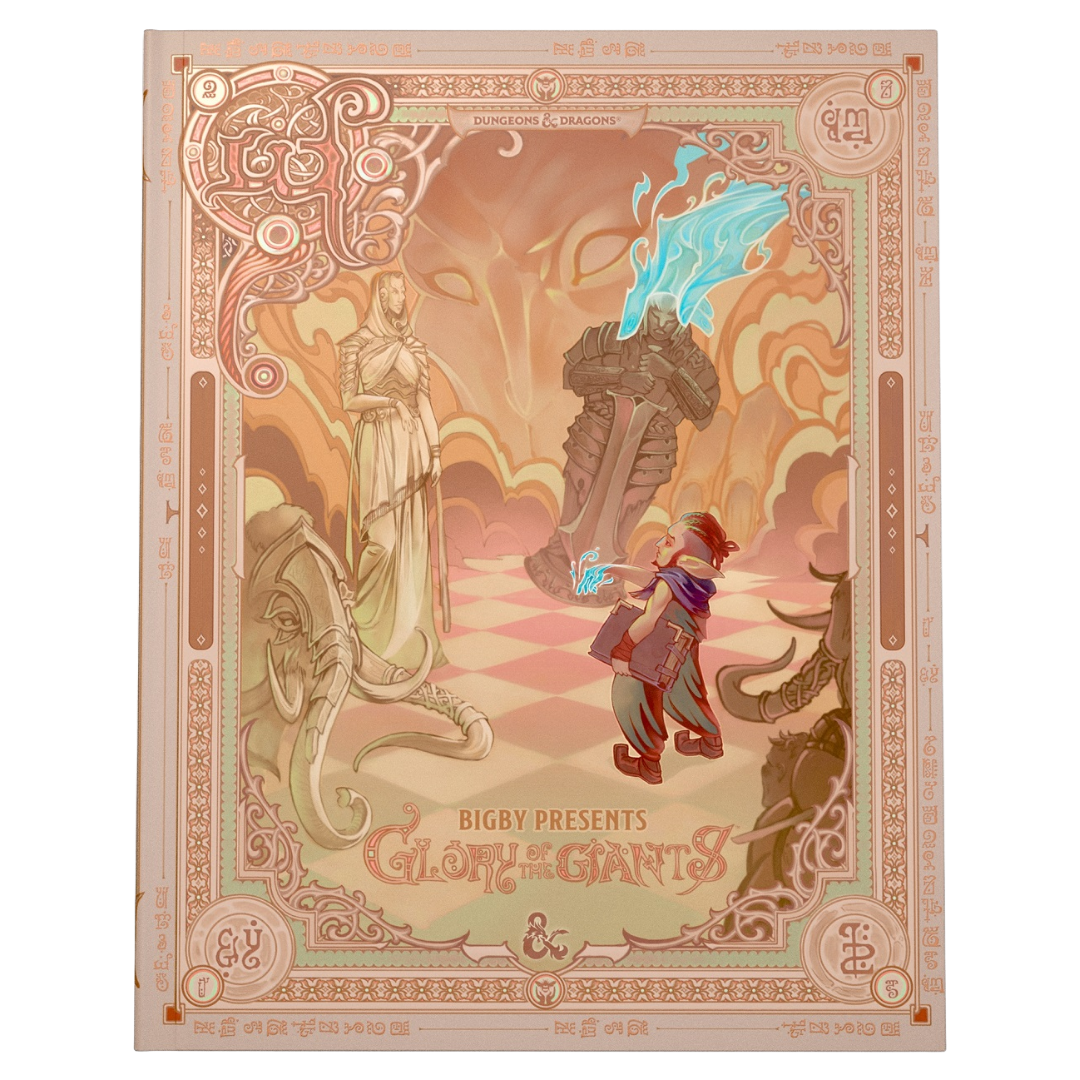Dungeons & Dragons Bigby Presents Glory of Giants alternate cover 5E sourcebook with giant lore, monsters, and runic power for epic campaigns







