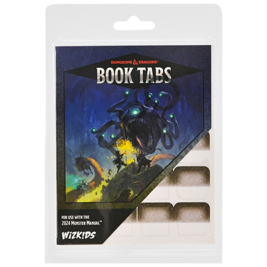 Dungeons & Dragons Monster Manual Book Tabs set featuring 175 acrylic tabs for quick referencing, including large, small, alphabetical, and customizable options.