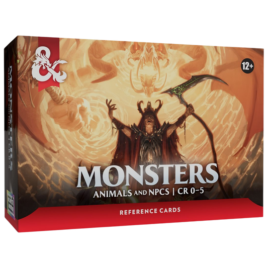 Dungeons and Dragons Animals and NPCs CR 0 to 5 reference cards with storage box and creature cards