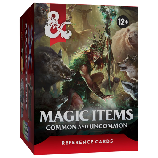 Dungeons and Dragons common and uncommon magic item reference card box for Dungeon Masters