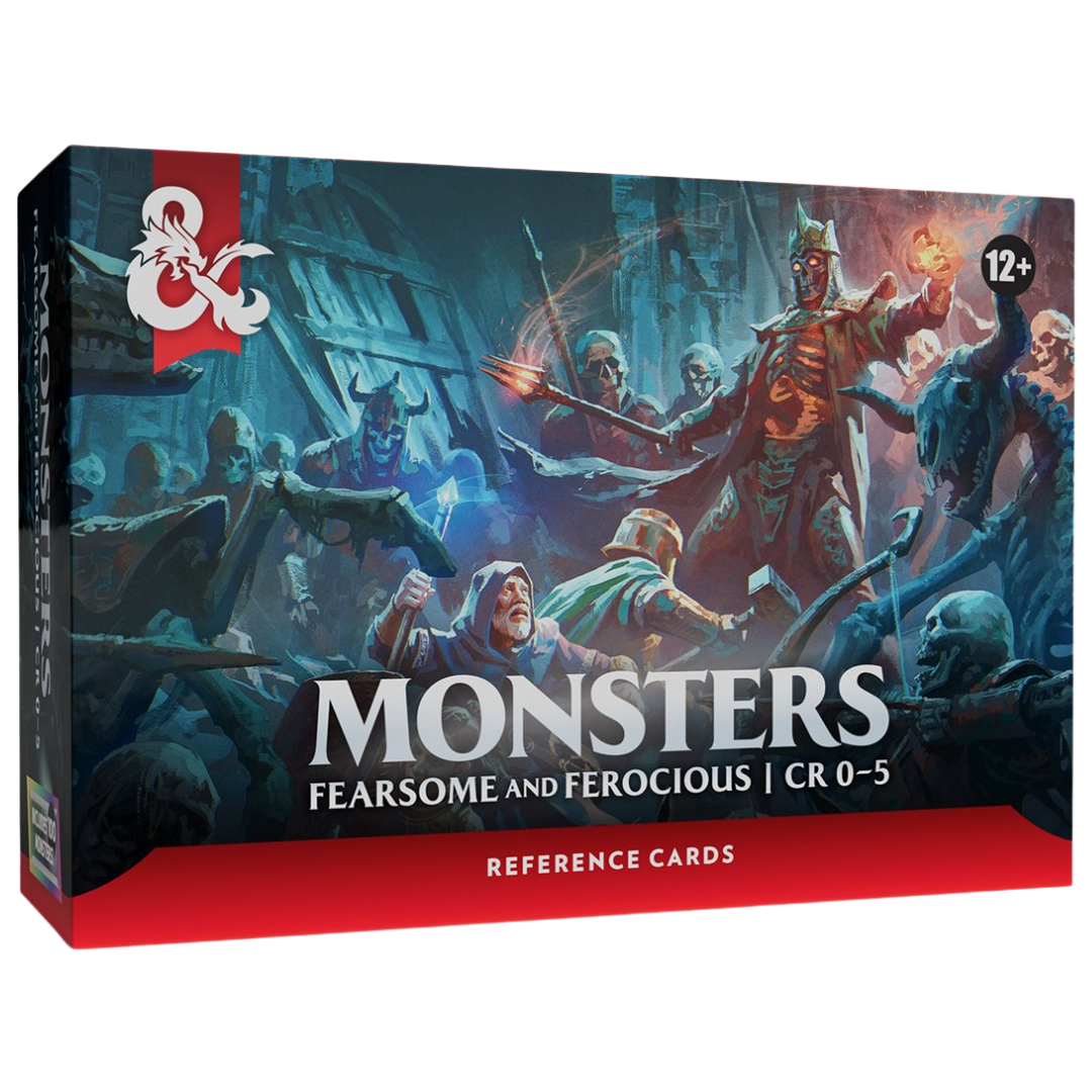 Dungeons & Dragons monster reference cards for quick CR 0 to 5 creature lookup during encounters.
