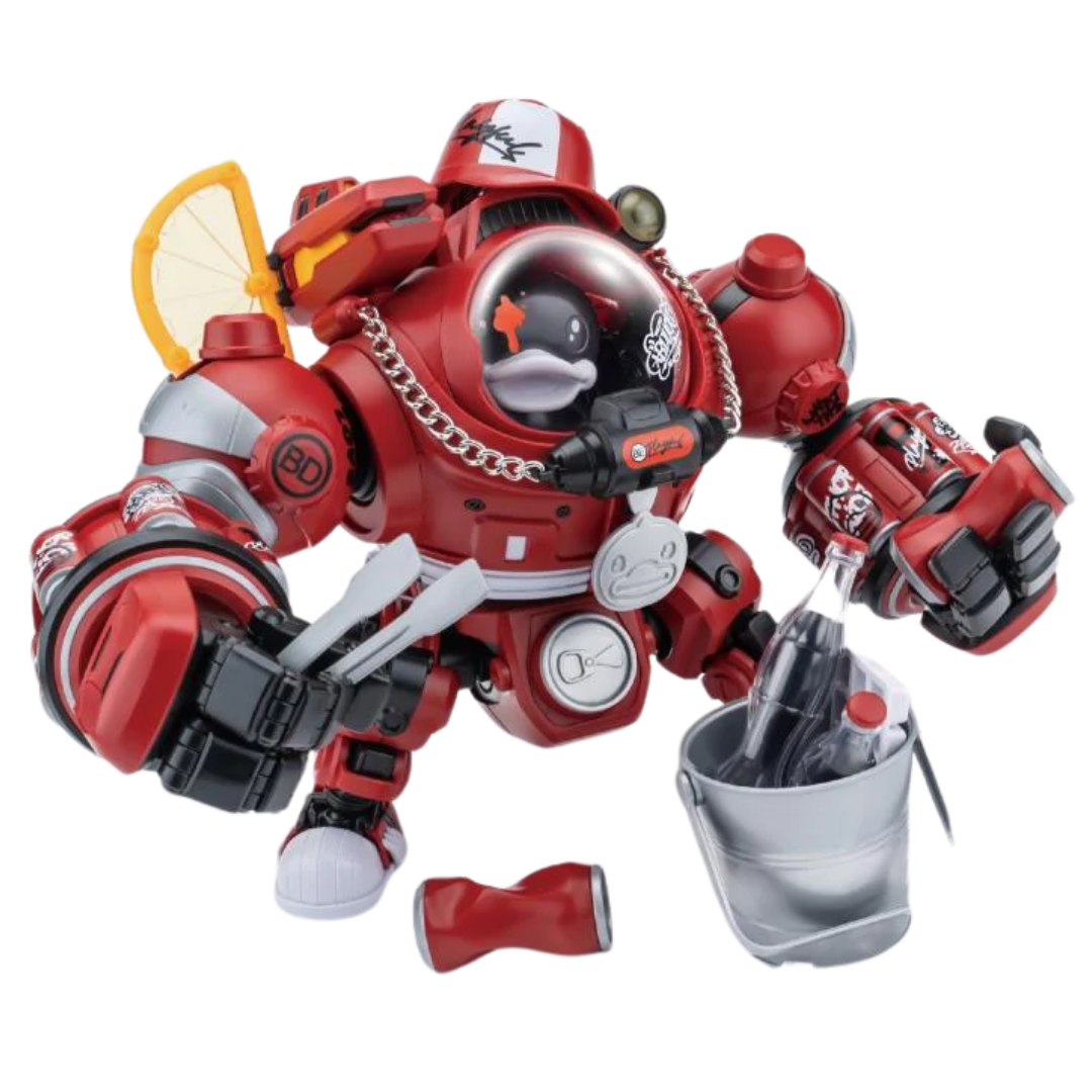 Eastern Model SHENGGE SOSKILL x ULTRA EGG Hip Hop Duck Model Kit Posed with drinks and tongs accessories