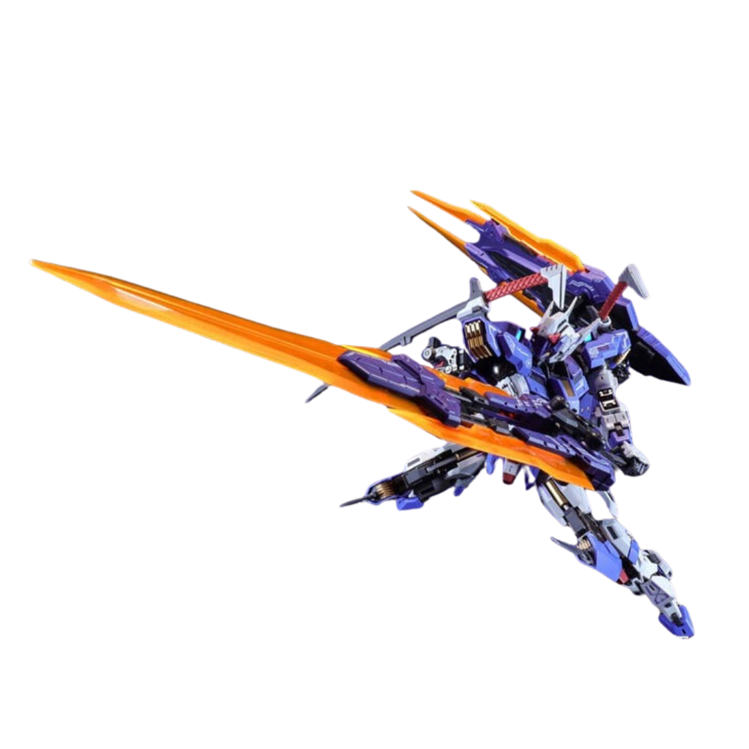 Eddas Technology Valkyrie model kit with tall sci fi frame and angular armor sword stance