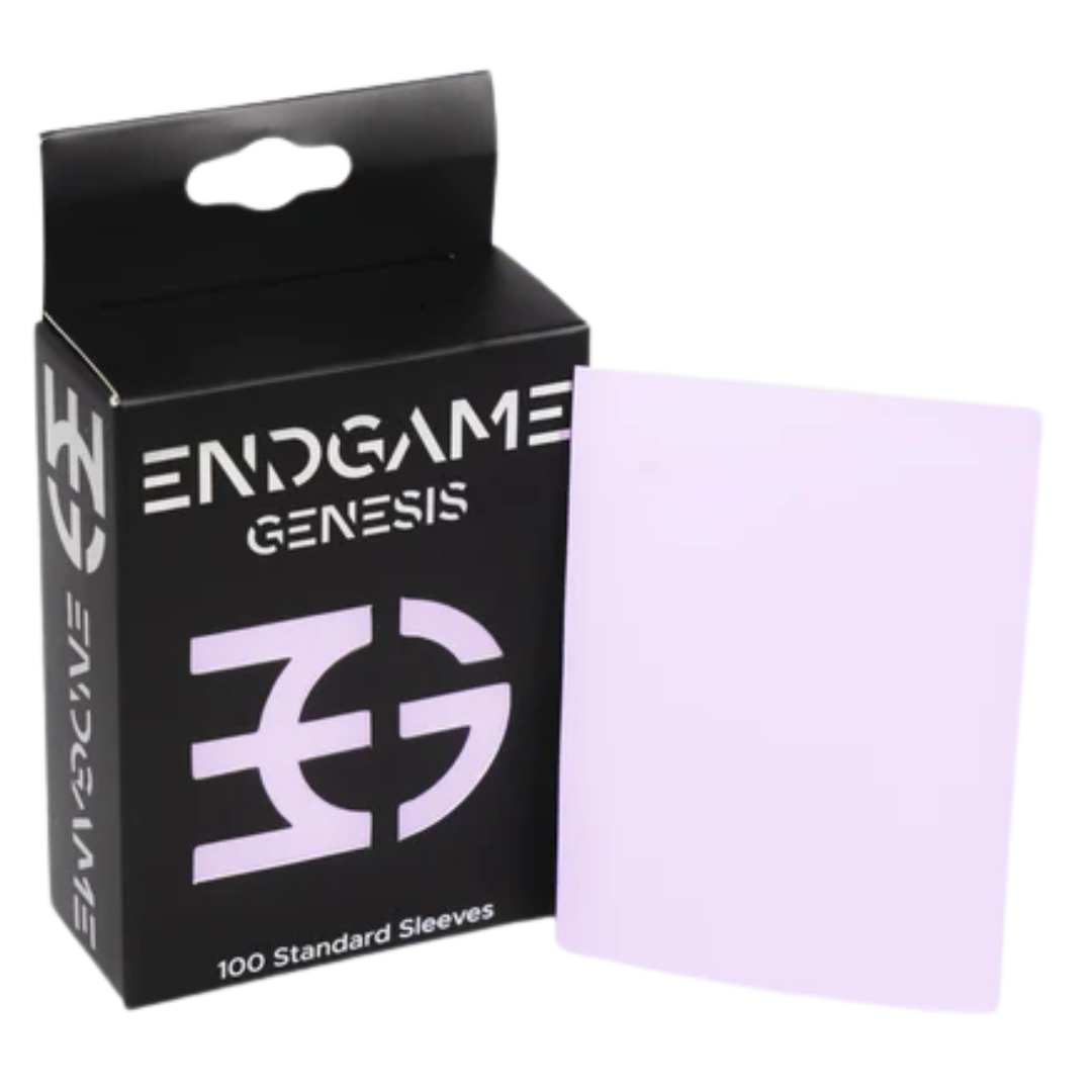 Endgame Genesis Sleeves Lilac with elegant lavender backing, crystal-clear fronts, and premium protection for trading card game decks

