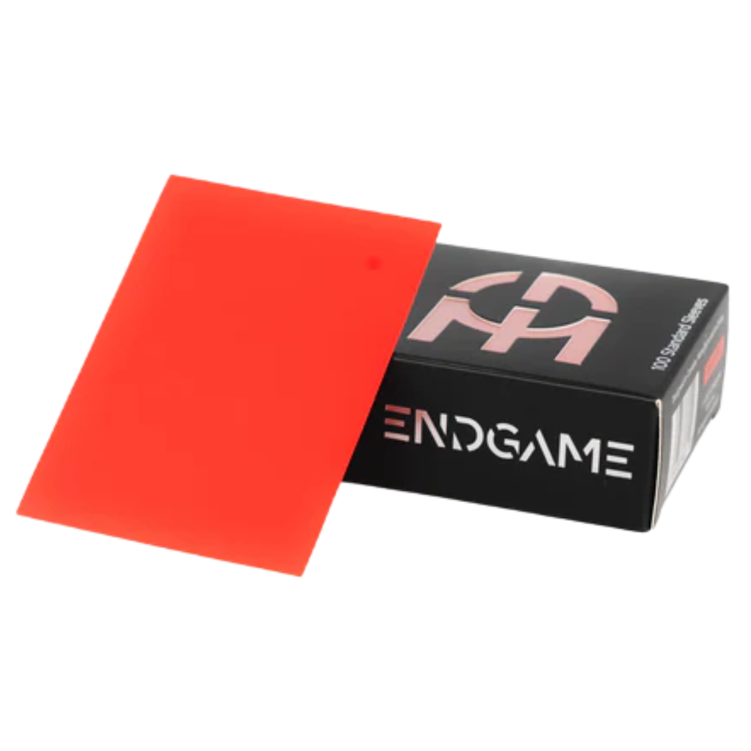 Poppy Red Endgame Genesis card sleeves with vibrant color, tournament-grade protection, and sleek handling for TCG decks







