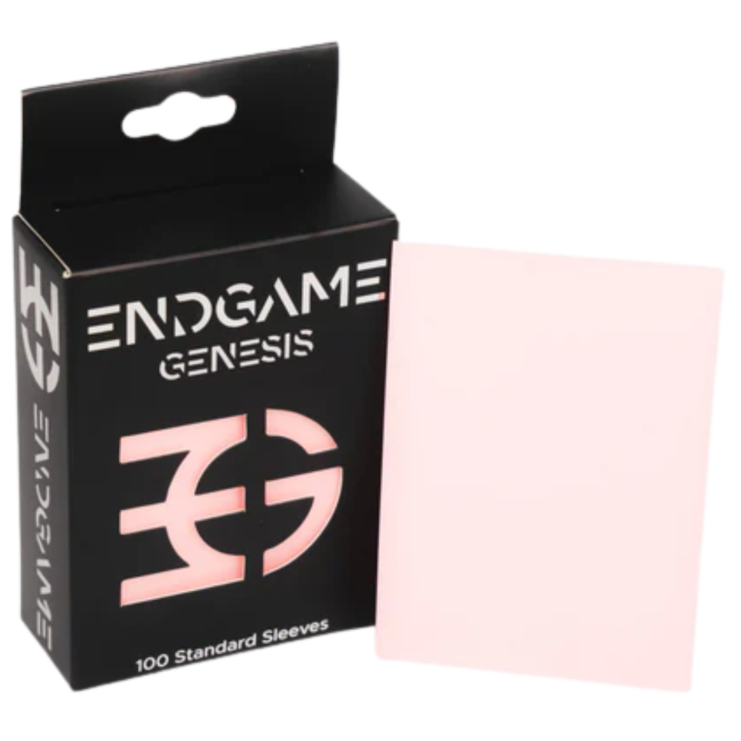 Endgame Genesis Sleeves Sakura Pink with cherry blossom-inspired color, clear fronts, and smooth shuffle for premium card game protection


